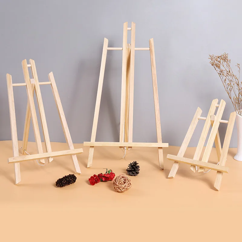 Portable Artist Easel Foldable Wooden Painting Easel Small Pine Wood Art Easel Tabletop Wooden Tripod