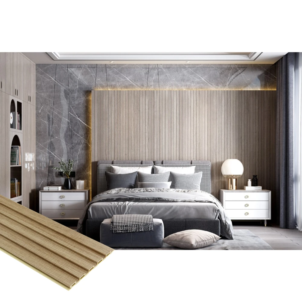 Interior Veneer Acoustic 3D PVC Flute Wood Plastic Composite WPC Decor Wall Panel Modern Price in Pakistan