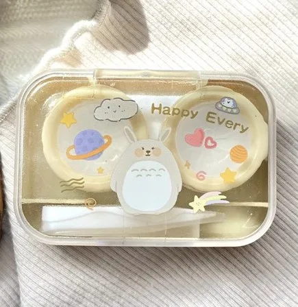 Colorful Contact Lens Container Holder, Outdoor Portable Mini Contact Lens Soak Storage Kit for Travel & Home