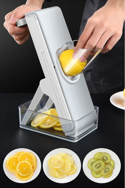 Capped artifact Kitchen hand shake vegetable cutter lever lemon slicer shredder shaved shredders cutting meat machine