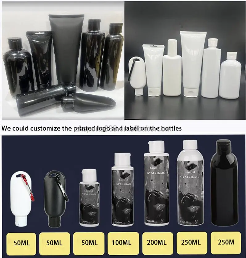 100ml Manufacturer custom logo magnesium carbonate black gym liquid chalk