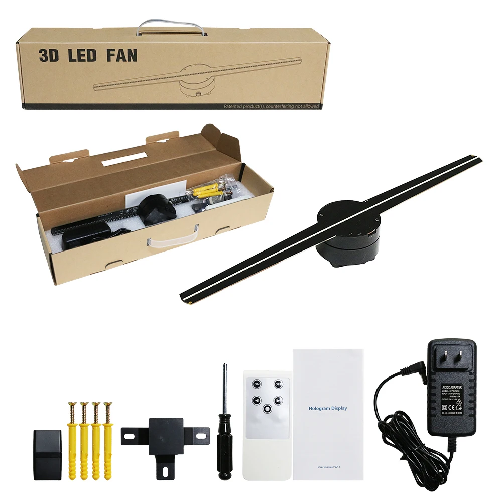 2021 42cm Wifi Spinning Holo 3D FAN Holographic Led Display Advertising Hologram Projector for Advertising