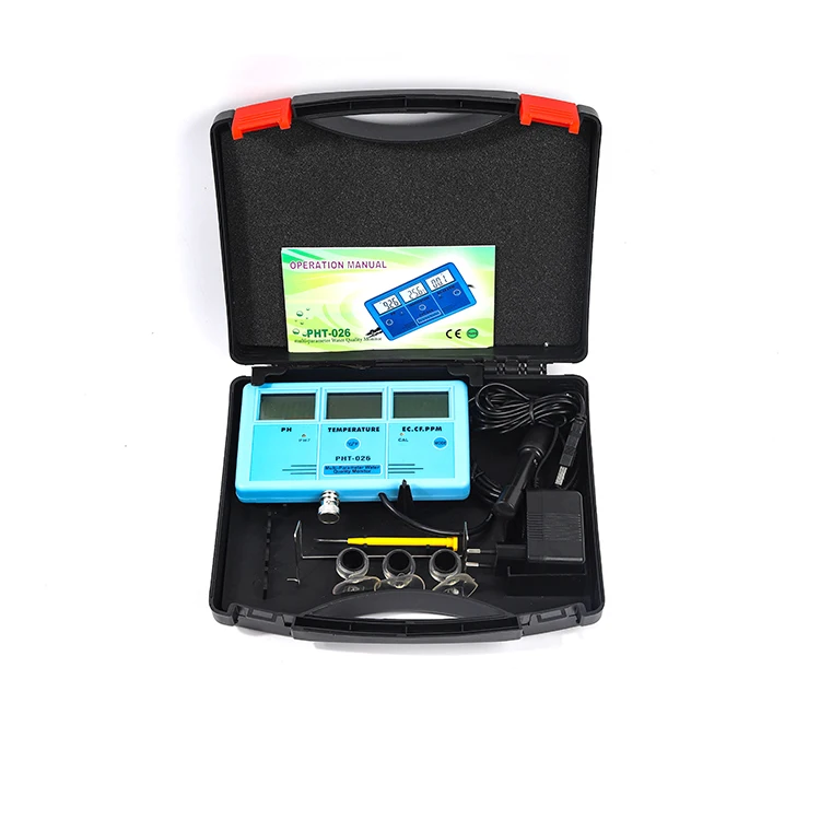 PH-026 цифровой прибор для измерения уровня PH многопараметрический тестер качества воды встроенный аккумулятор перезаряжаемые светодиодные фонари 6 в 1 EC TDS метр