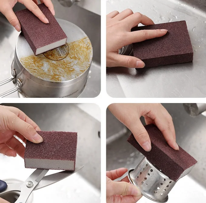 multi-function cleaning products Aluminum Oxide Abrasive Sand Sponge Sanding Block for kitchen cleaning