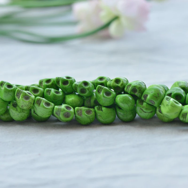 Высококачественные бирюзовые бусины с черепом Howlite драгоценные камни свободные для изготовления ювелирных изделий (AB1782)