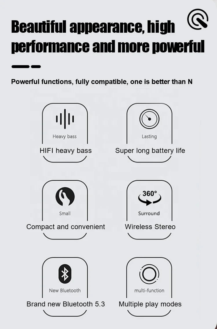 Custom For Amazon hot selling 2023 Outdoor Sports Waterproof Portable Wireless Bluetooth 5.3 LED Night Light Subwoofer Speaker