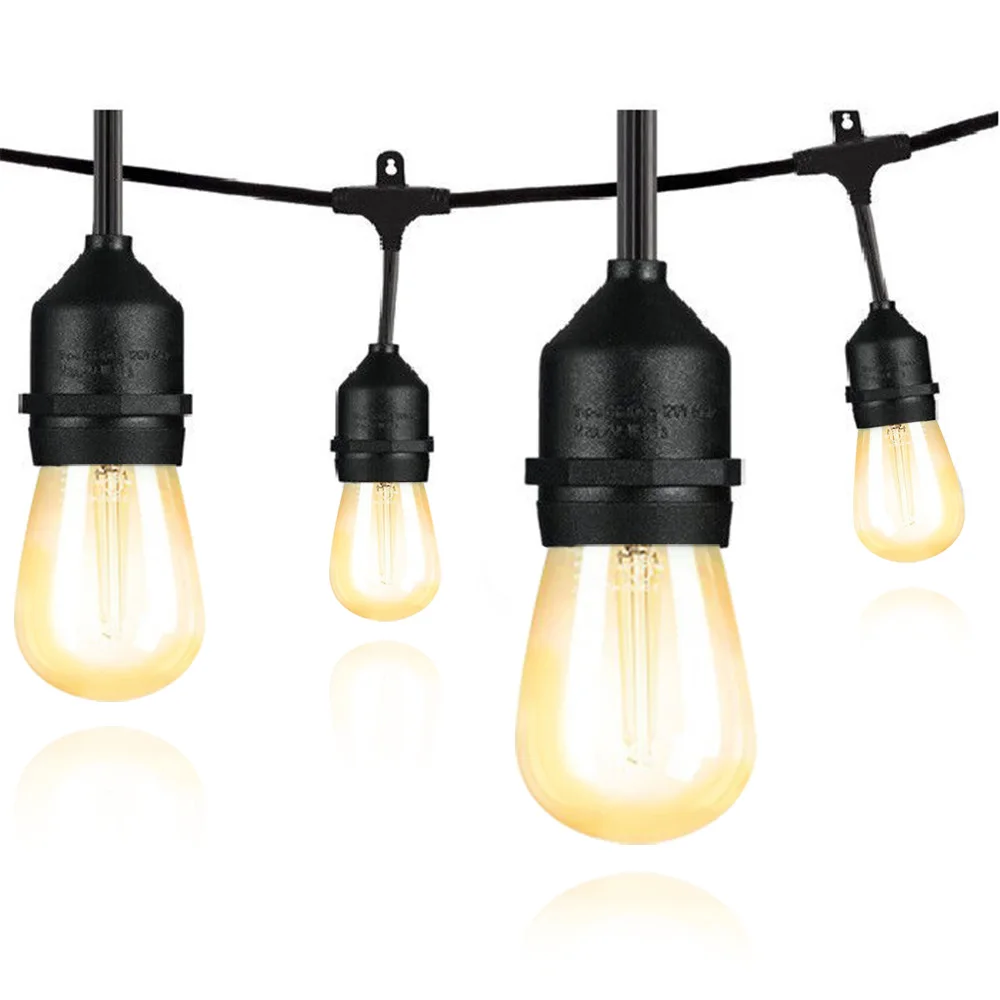 10m hanging sockets lights waterproof S14 Filament Bulb outdoor Garden Decoration Festoon String Light