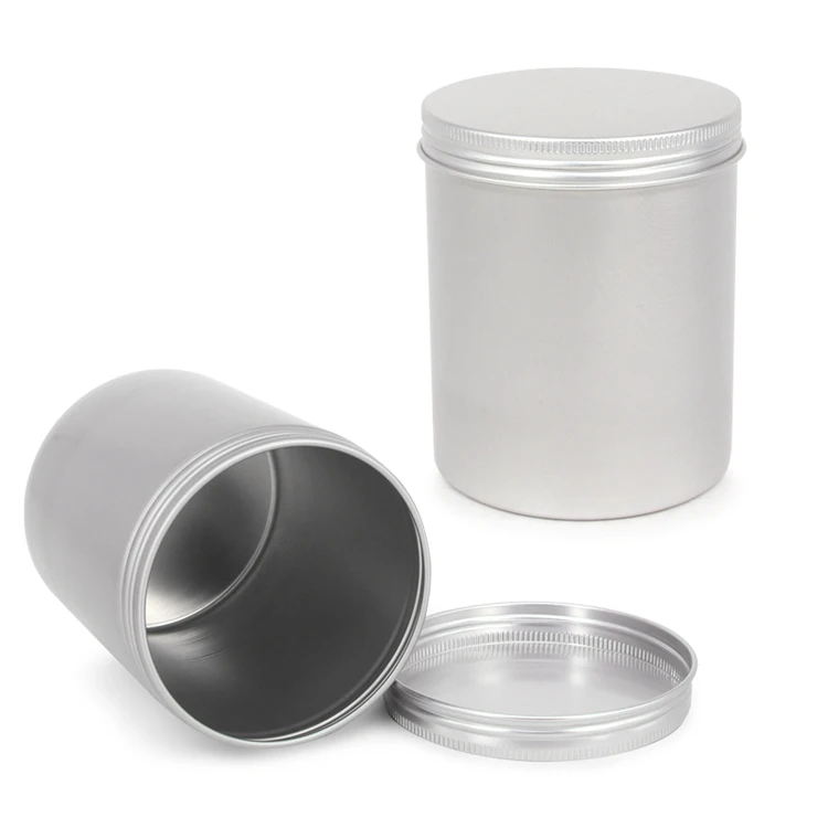 Custom aluminum tea jar wholesale colorful printing aluminum tin Round Decorative Gift Empty tin can Jars