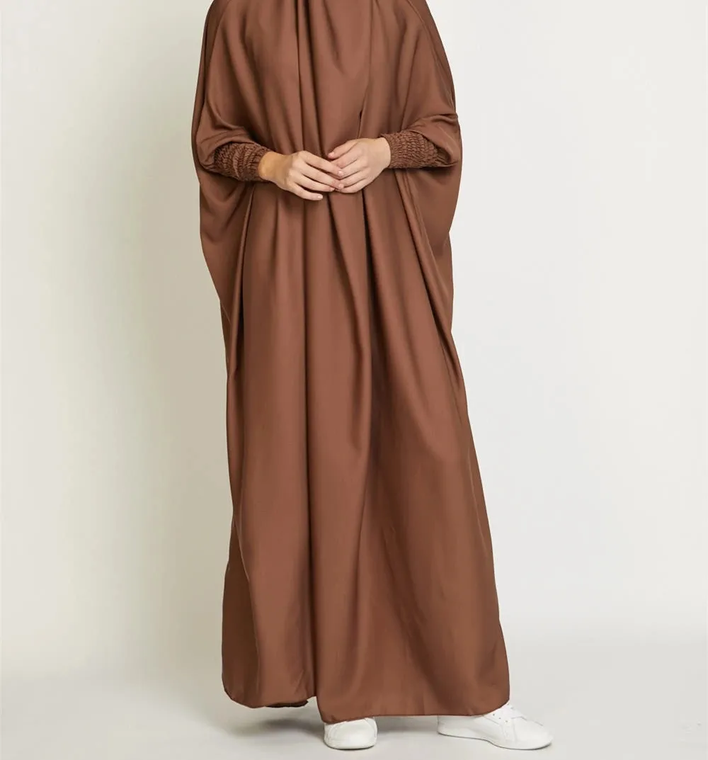 Hot Sale Modest Hooded Abaya Dubai Turkish Women Clothing Pleated Long Sleeve Khimar Arabic Kaftan Middle East Hijab Maxi Dress