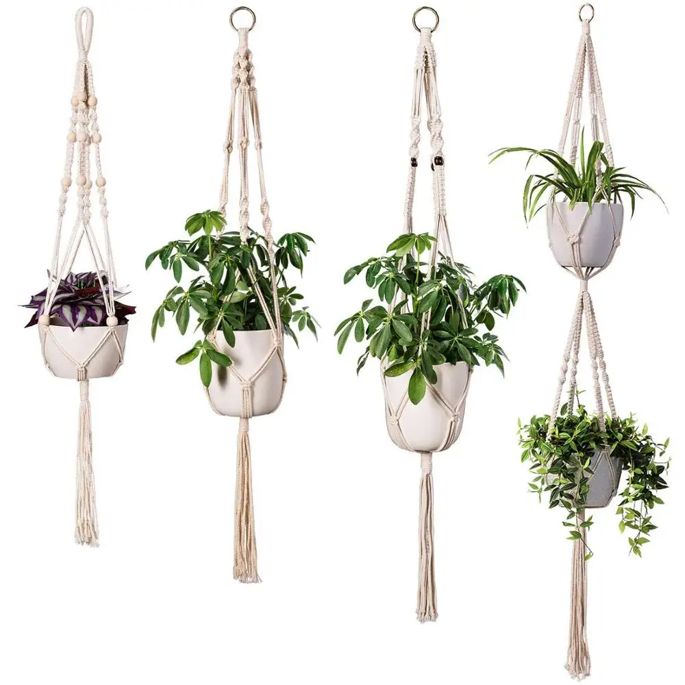 Macrame Plant Hanger,handcraft cotton decorative macrame plant hangers from china factory