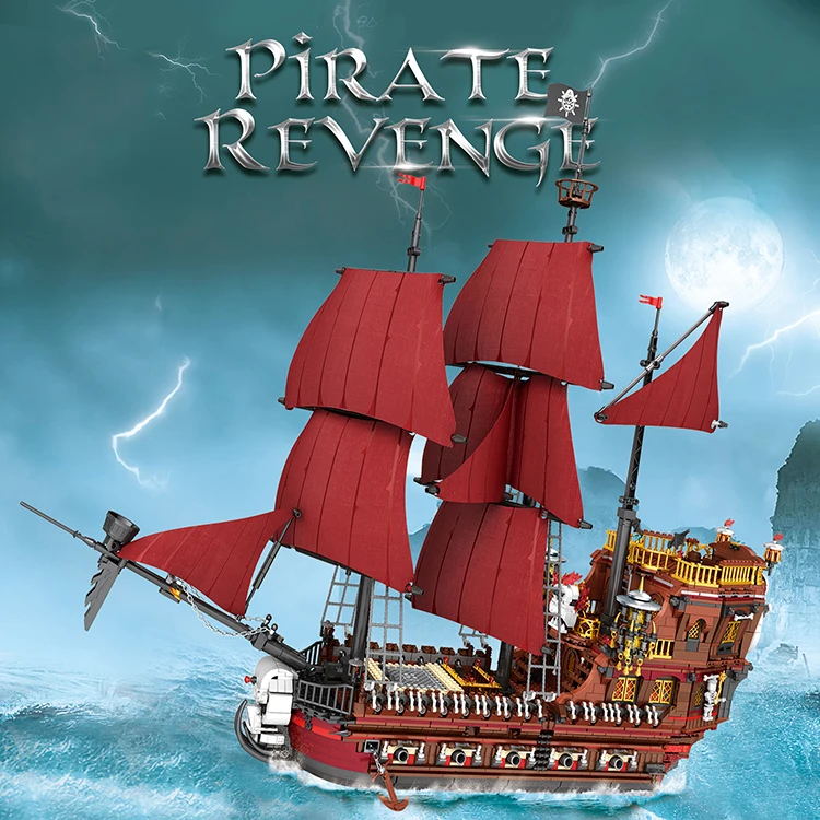 2022 New Product Reobrix 66010 the Pirate Revenge Ship Model 3066Pcs Assemble Building Block Bricks Kids Educational Toys Gifts
