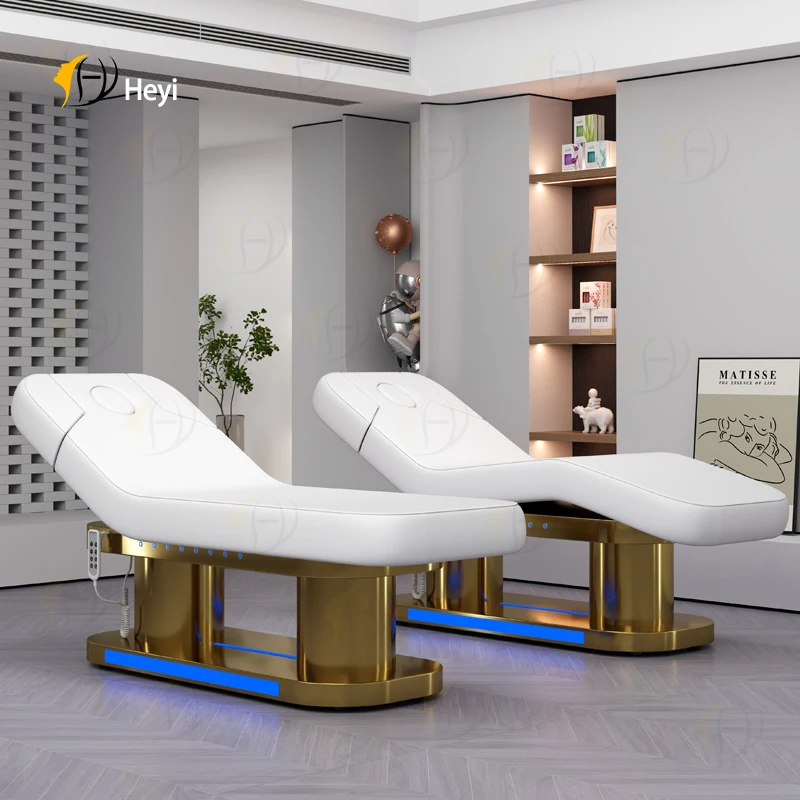 factory price custom aesthetic eyelash extension bed 4 motor electric floor massage therapy bed table