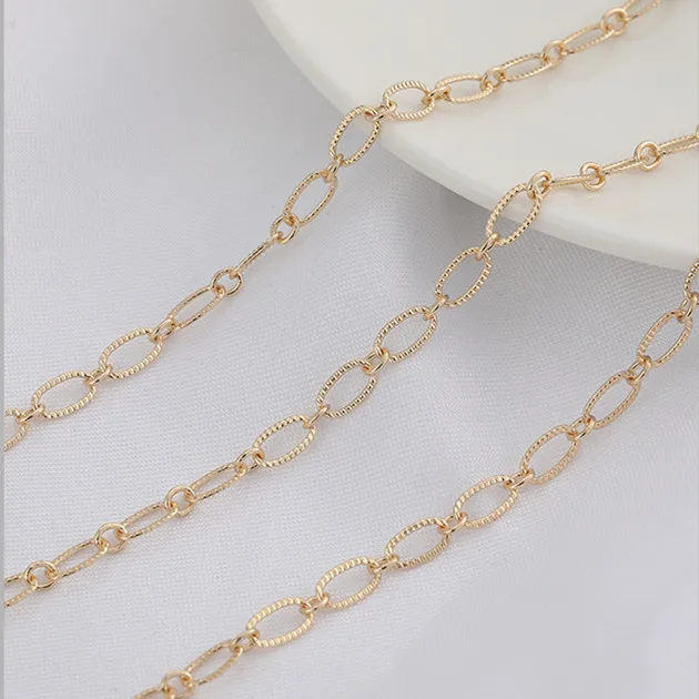 Hot Sale Jewelry Accessories 14K Gold Plated Chain O-Shape Brass Chain For Making Necklace Bracelet