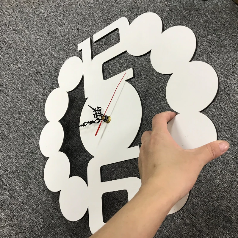 Clock  Number  Design , 2021 Newest  Sublimation Blanks Wooden MDF Hanging Wall Clock ,Keyring Available too