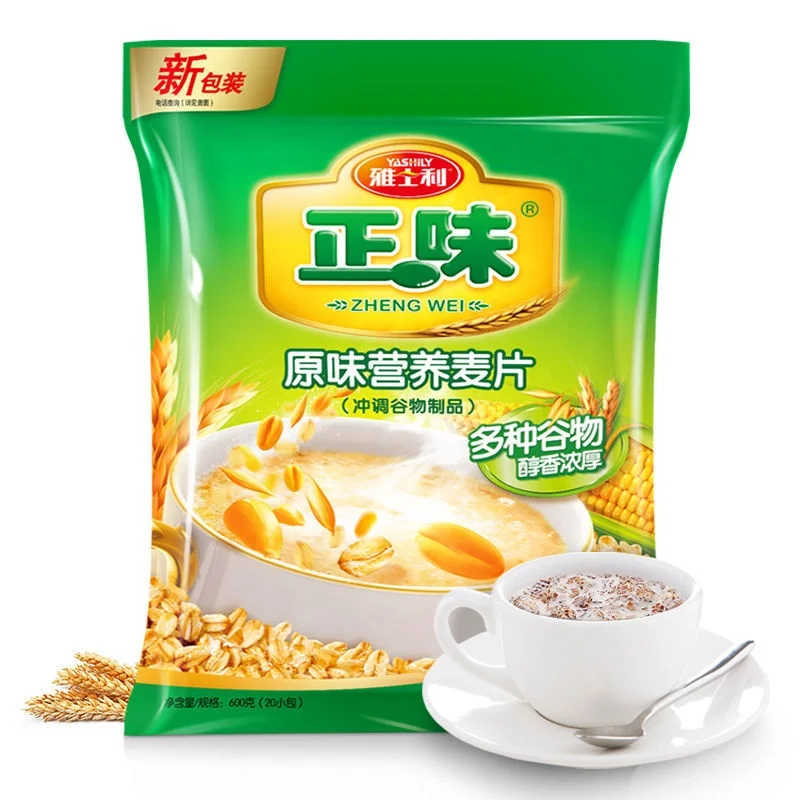Китайские 600 г хлопьев быстрого приготовления с оригинальным вкусом готовых к употреблению питательных овсяных на завтрак