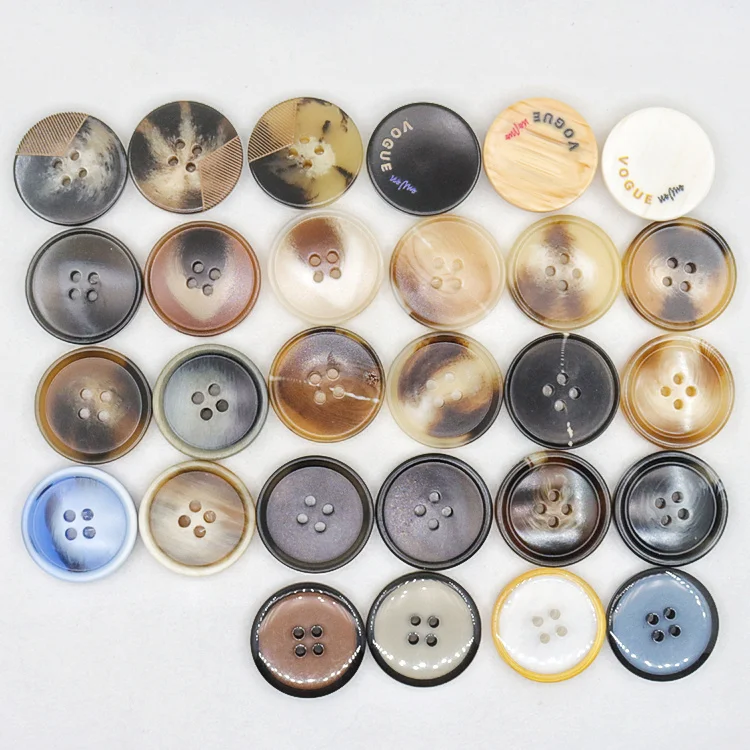 Button manufacturer customized wholesale fashion suit jacket sewing buttons horn plastic buttons