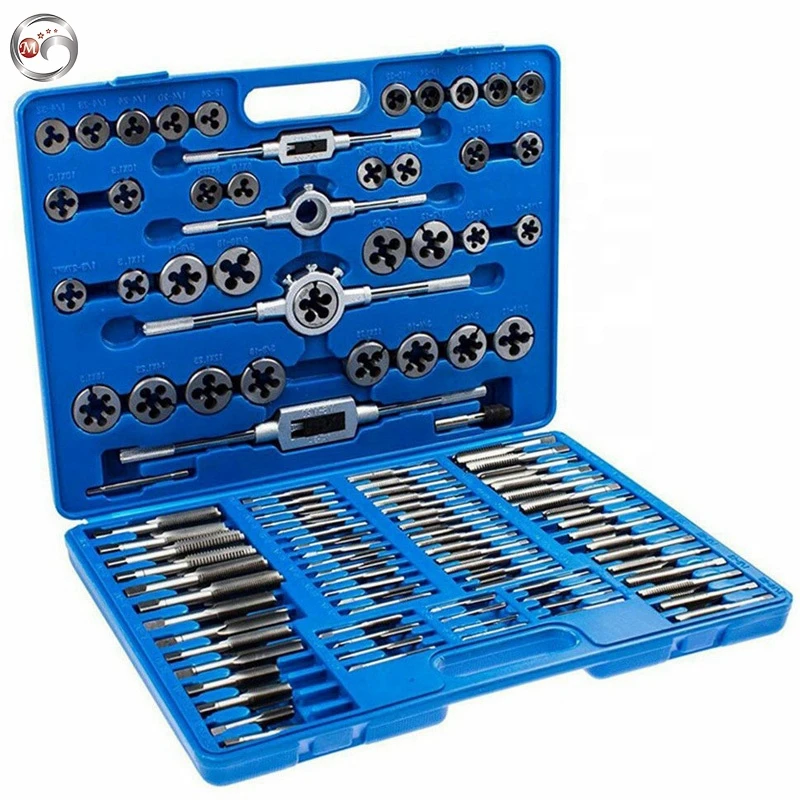 GOLDMOON 40pcs 110PCS Thread Tap and Circular Die kit with HSS TiN coating for M3 M4 M5 M6 M7 M8 Coarse Fine thread bolt