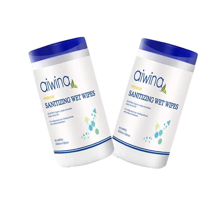 Premium Sanitizing Wet Wipes Bottle Kill 99.8% Germs Antibacterial Gym Wipes for Disinfection Adults Antiseptic Household