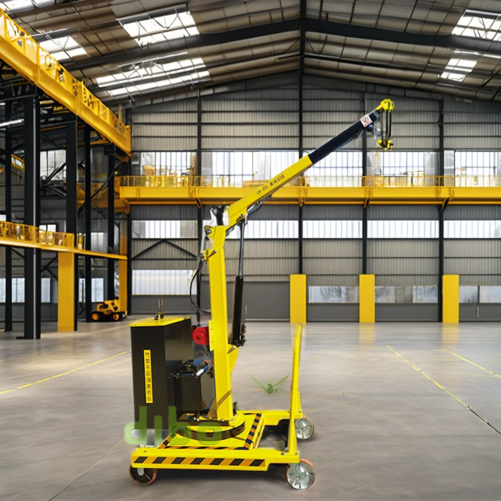 CE Certification 360 Degree Rotation Hydraulic Mobile Construction 1000kg Applicable Outdoor Small Portable Mini Crane