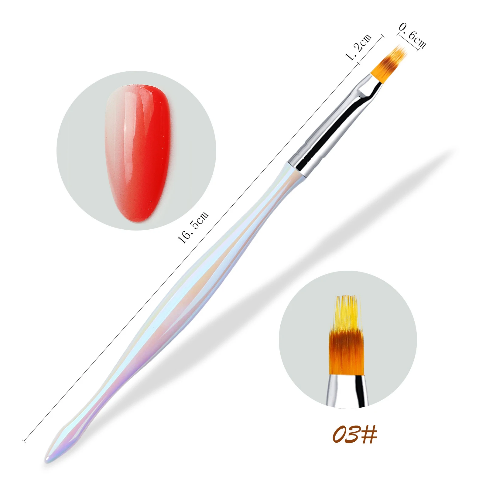 Candy Color Handle Manicure Tool Light Therapy Pen UV Gel Nail Painting Pen Line Nail Art Brush
