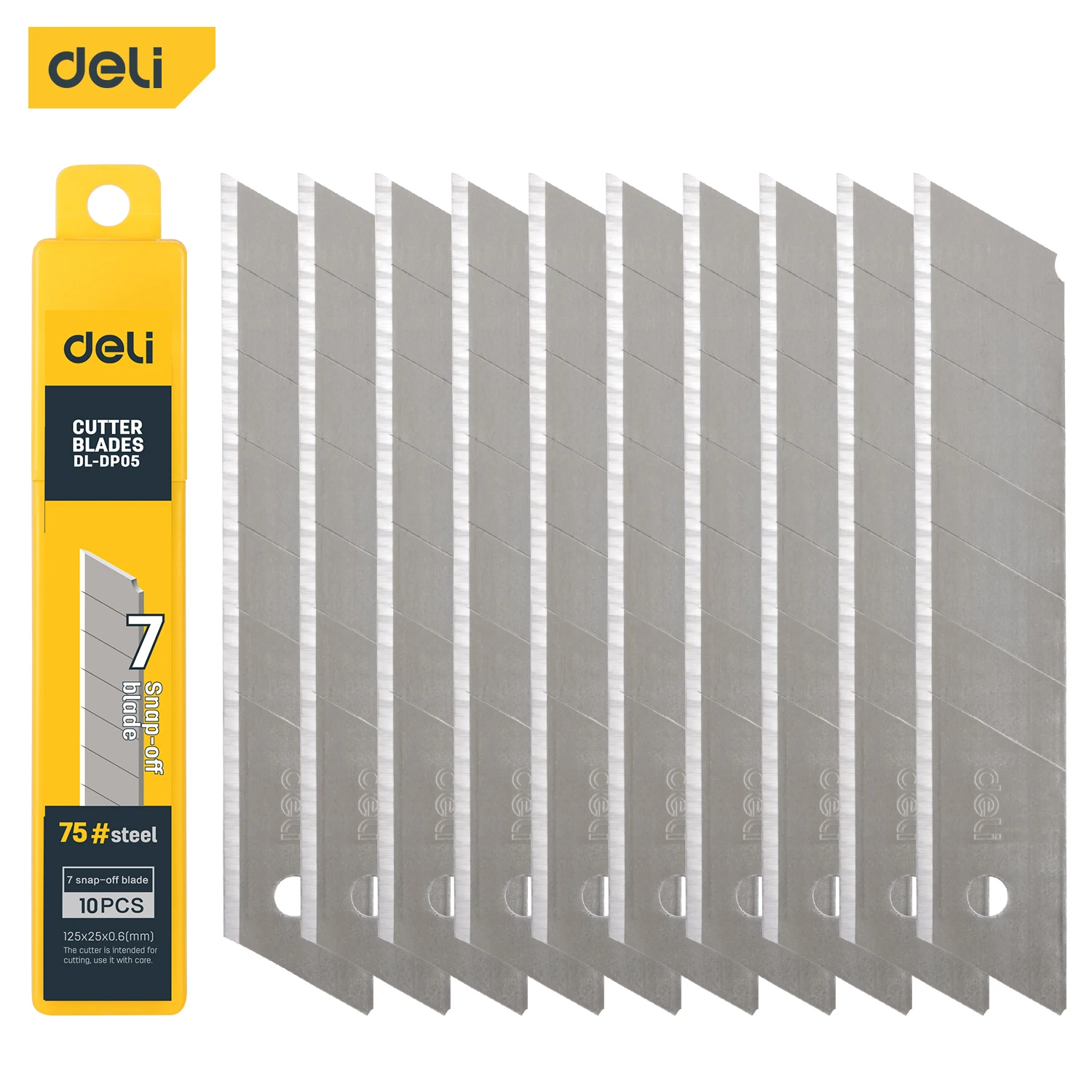 Deli EDL-DP05 25mm 7pcs Hand tools Cutter Utility knife blade  75# Carbon Steel
