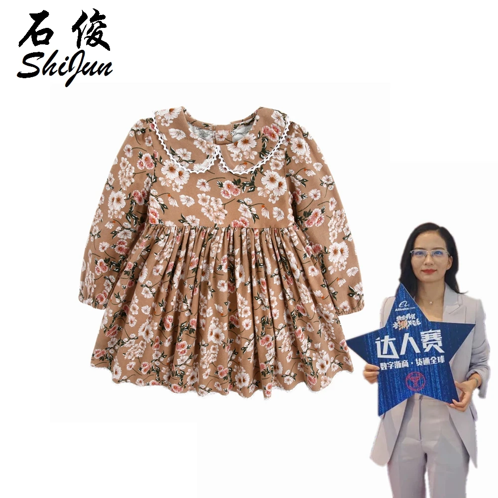 
ShiJun Baby Girls Clothes Children Clothing Floral Kids Girl Dress Long Sleeve 