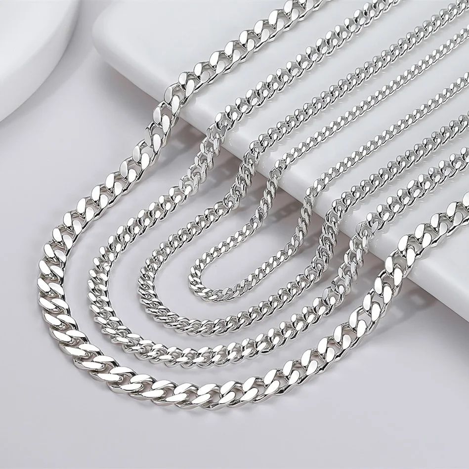 Оптовая продажа, НОВАЯ ЦЕПОЧКА в стиле хип-хоп 3,6/5/6/7 мм шириной с бриллиантами, кубинское ожерелье из стерлингового серебра, 925 мужское ювелирное изделие, кубинские цепочки