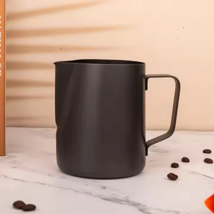 China Manufacture Quality Coffee Milk Pitcher Frothing Cup 12 Oz Pitcher Stainless Steel Black
