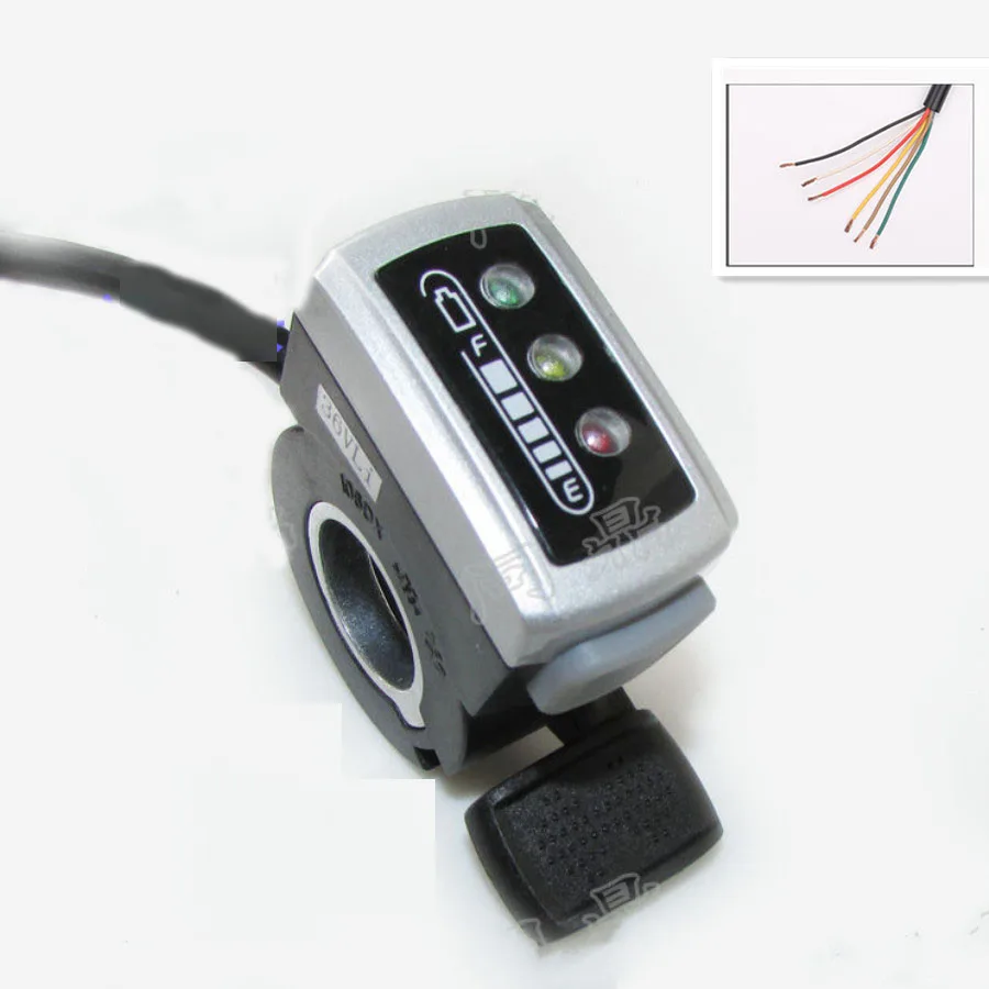 Wuxing 24V 36V 48V Thumb throttle with battery power display and on off switch