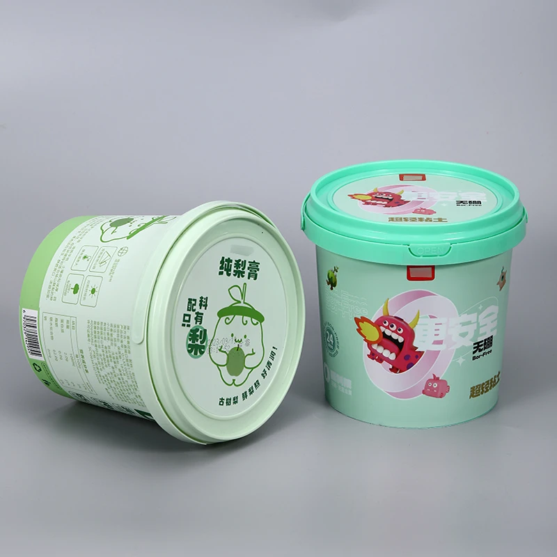 Custom Logo Printed Food Grade Reusable Ice Cream Cup With Lid Handle Food Packaging