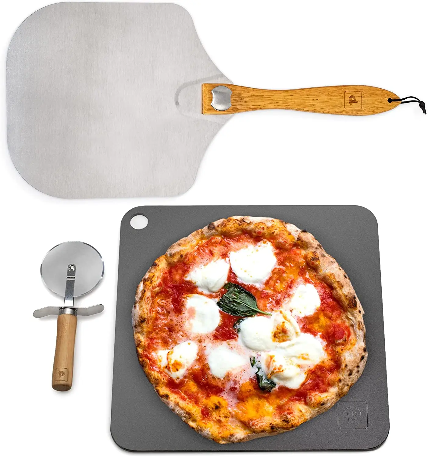 Carbon baking pizzasteel food vegetable oil surface treatment unique pizza baking peel set