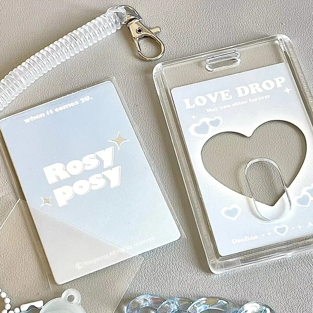 acrylic keychain for id card kpop photocard lomo card polaroid instax film 3 inch card holder frame