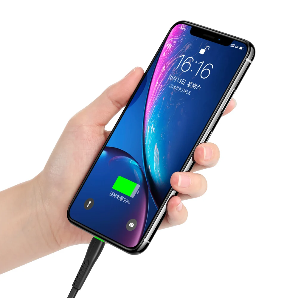 Mcdodo 4ft/6ft Black White Round Nylon Made Light-ning USB Charging Cable for iphone XS XR