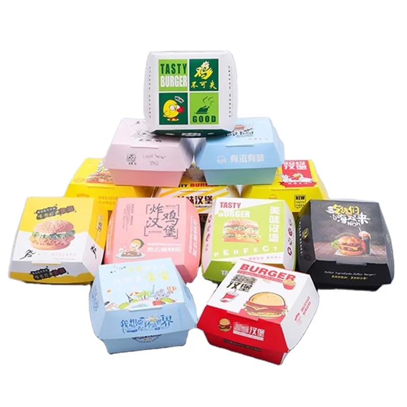 White Biodegradable Craft Fries Box Packaging Custom Print Packing Cardboard Paper Box Chicken Wings Packaging