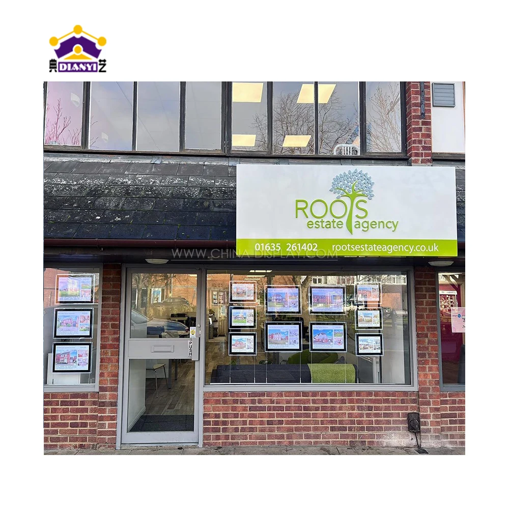 Custom Advertising Rectangle Full Luminous Illuminated Billboard Real Estate Agent Marketing Acrylic Light Box for Shop