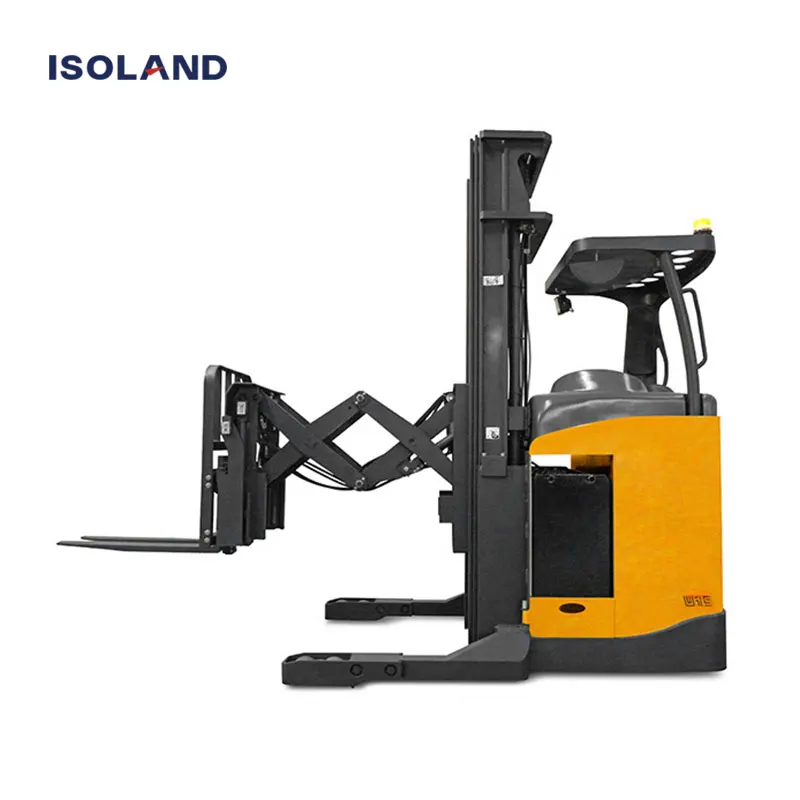 1.5 Tons Lift Mini Double Scissor Lift reach Forklift Warehouse Material Handling Telescopic Electric Reach Truck