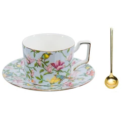 Floral 4 sets Bone China Tea Sets Mismatched Porcelain Afternoon  Easy To Wash Tea Set