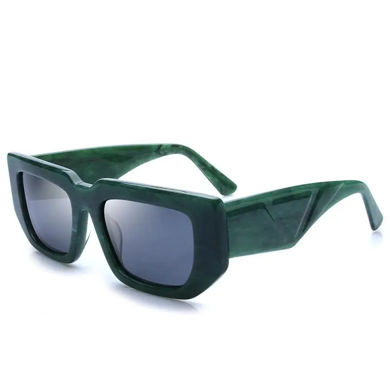 Wholesale High Quality Latest Inspired Sunglasses Polarized Men Square Frame Classic Retro Acetate Sunglasses Thick 2024