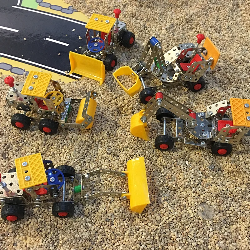 Factory Direct Sale DIY Construction Vehicles Assembly 3D Metal Building Blocks Set