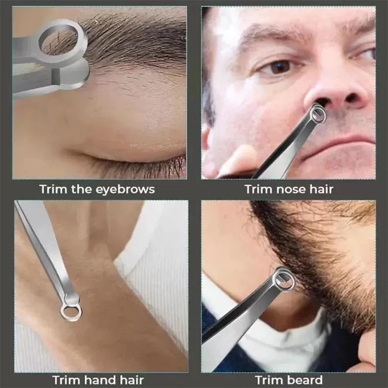 Universal Nose Hair Trimming Tweezers Stainless Steel Eyebrow Nose Hair Cut Manicure Facial Trimming Makeup Scissors Trimmer