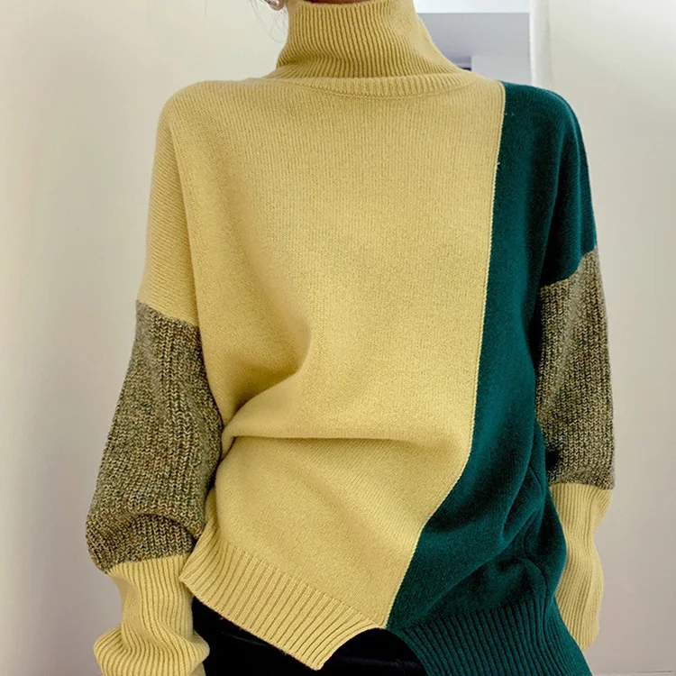 
The Spring Hot Style Thickened Woman Knitted Pullover Autumn Knit Turtleneck Top For Women 