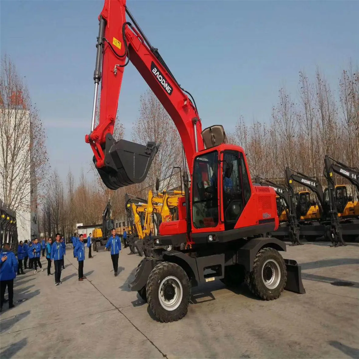 BD150W China famous scrap excavator 15 ton big excavator on wheel mounted scrap grapple