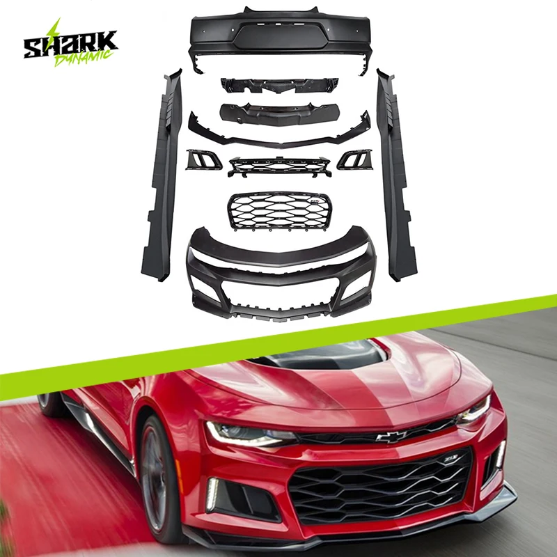 New Arrival Body Kit for Chevrolet Camaro 2016 to 2018 Plastic Primer ZL1 Style Front Bumper Side Skirts Rear Bumper Body Kit