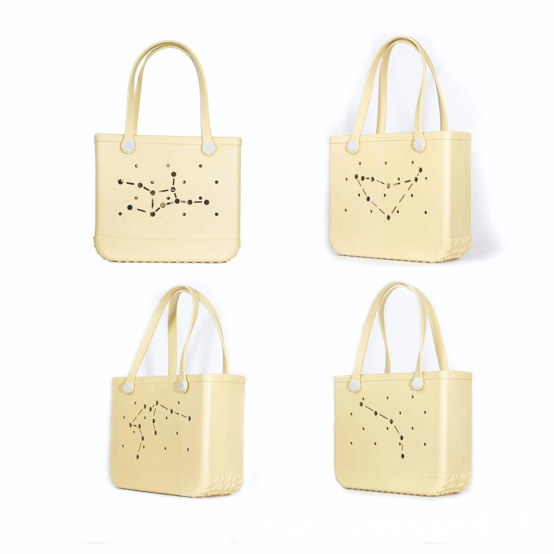 Factory Wholesale OEM ODM Holes of Various Shapes Bogg Bag Waterproof Durable Rubber Silicone Beach Bag Tote EVA Bogg Handbag