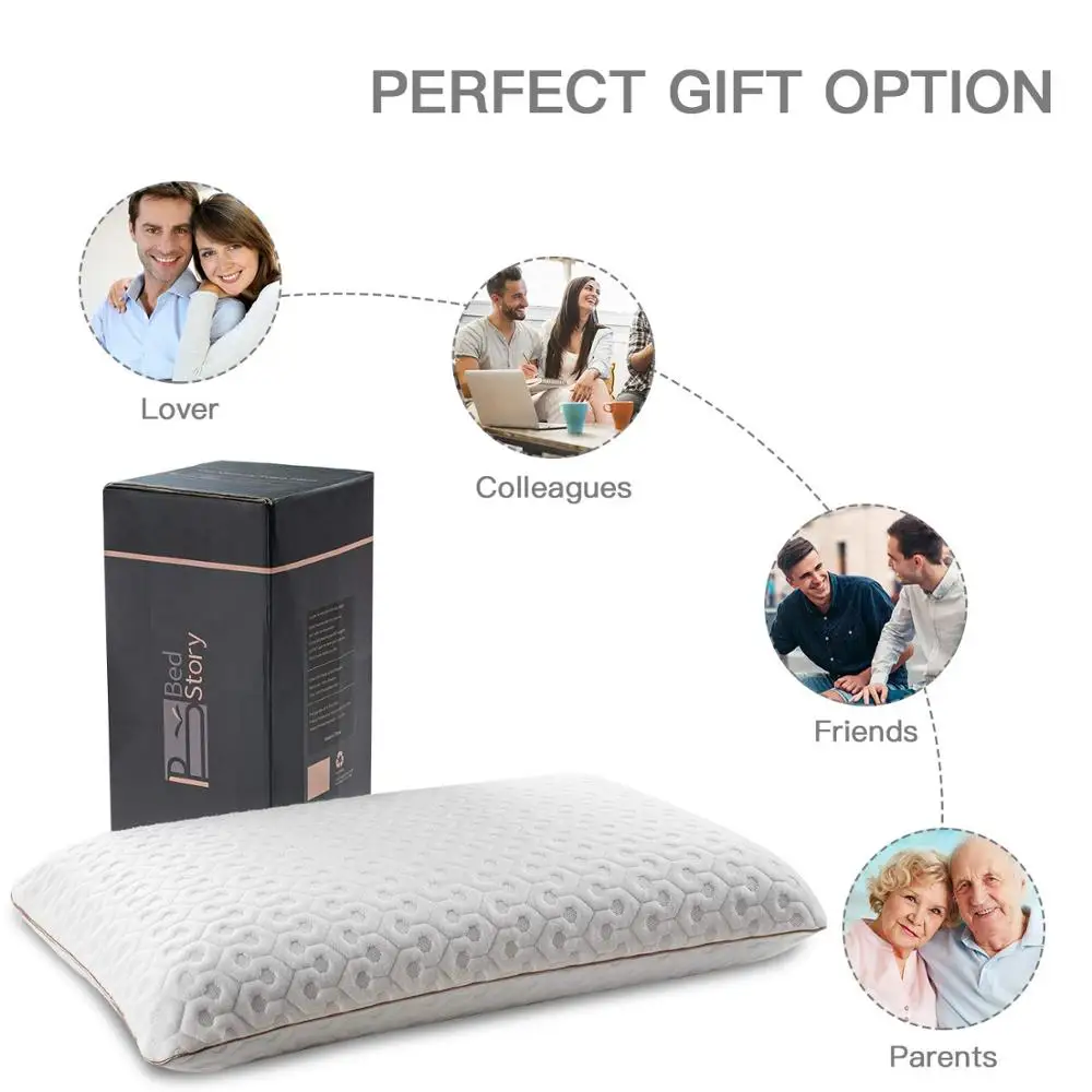 COOLING Cervical Cold Memory Foam Sleeping Pillow Anti Wrinkle Ventilated Gel Memory Foam Cool Pillow Back Sleeper Bamboo 30 Rectangle