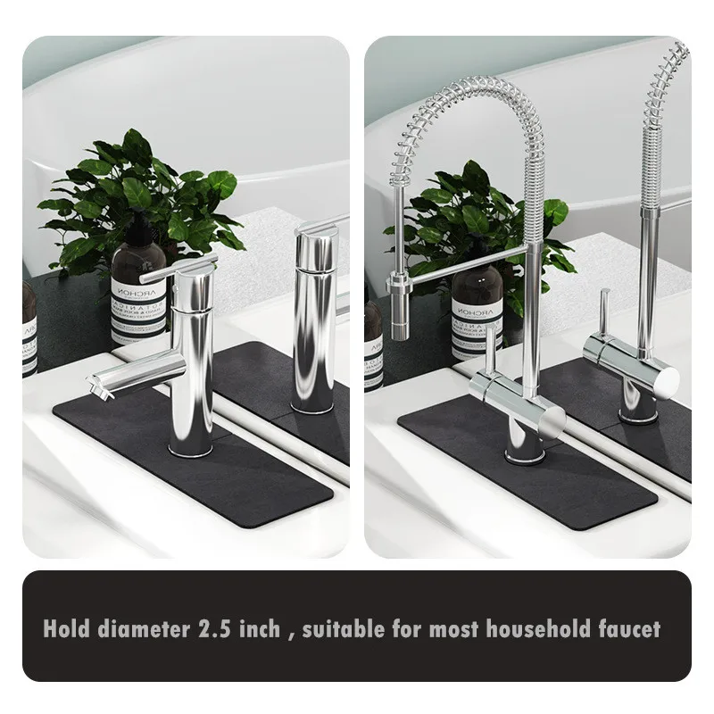 Custom  Faucet Absorbent Mat Dish Drying Mat Behind Faucet Sink Splash Guard Pad Faucet Drip Catcher