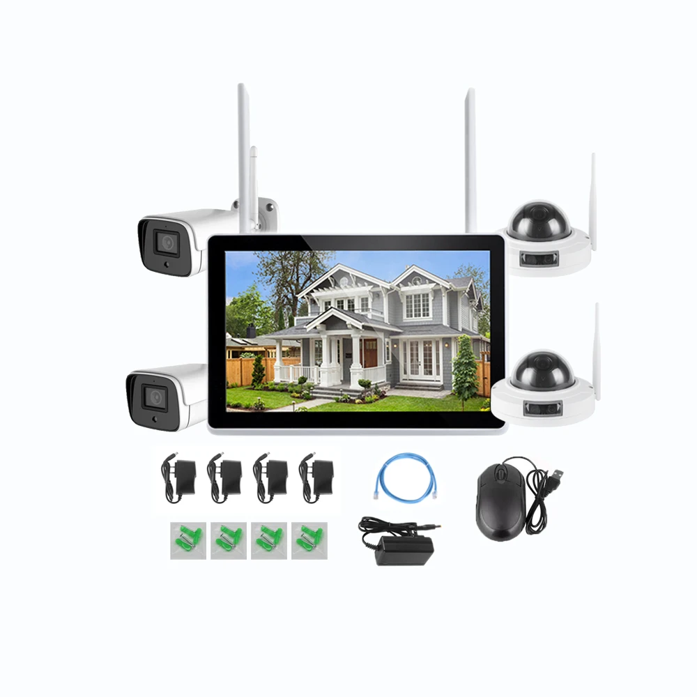 Комплект беспроводной камеры видеонаблюдения с Wi-Fi и ЖК-экраном 10 дюймов
