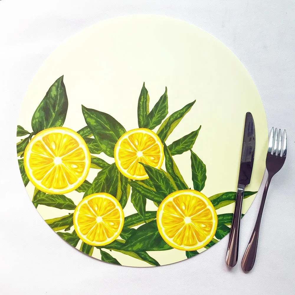 Factory Supplier Custom Made Printed Round Shape Placemat Recycled Clear Washable PP Place mat