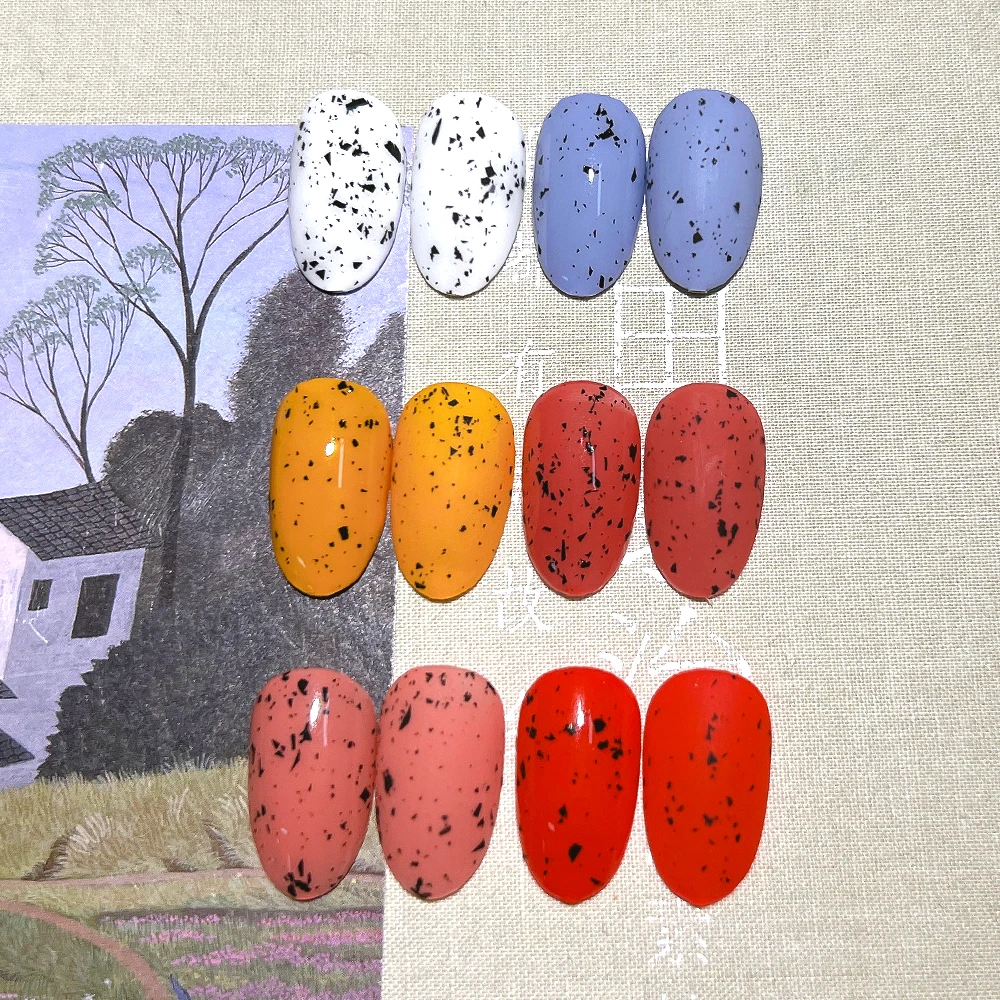 Free Sample Eggshell Quail Egg Paper Gel Nail Polish High Pigment Shell Top Coat