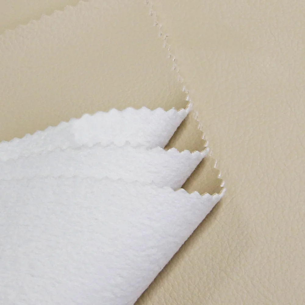 china manufacturer 380g pu grain leather semi pu artificial leather fabric for sofa